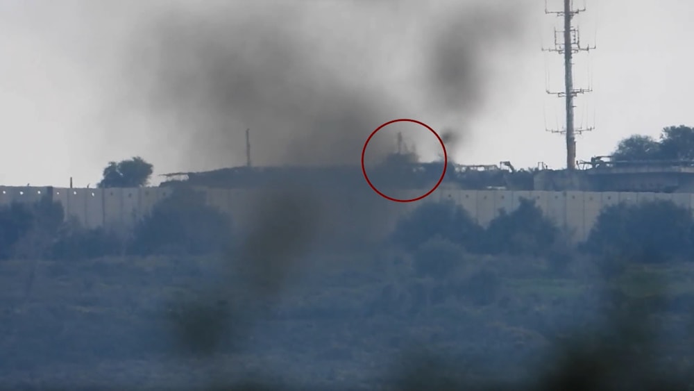 A screengrab from the Islamic Resistance's media wing showing the targeting of Israeli espionage equipment at the 
