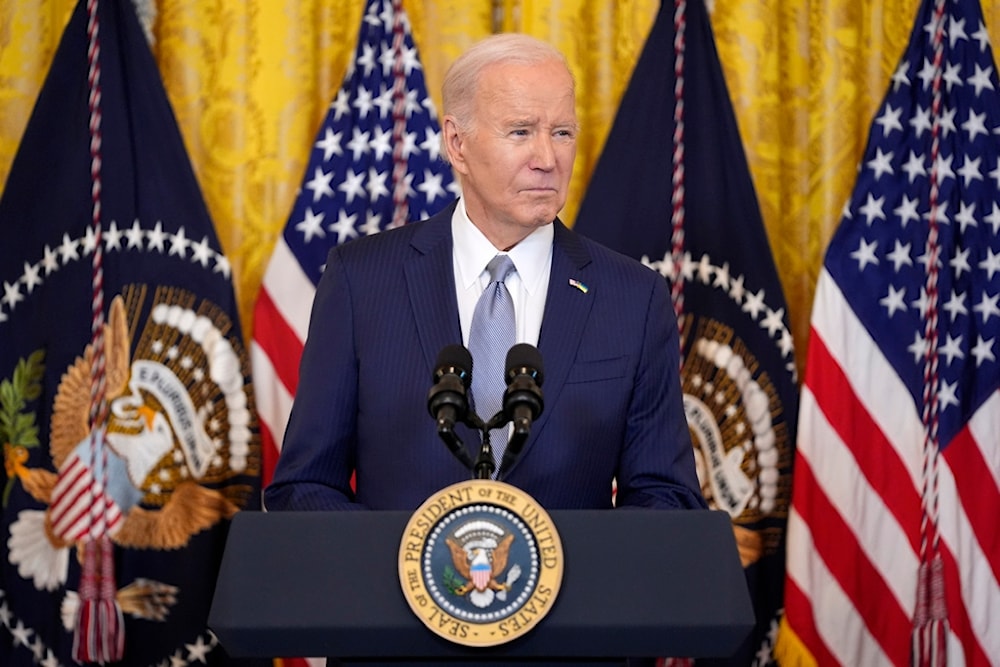 President Joe Biden speaks about Russian sanctions during an event with the National Governors Association in the East Room of the White House, Friday, Feb. 23, 2024, in Washington. (AP)