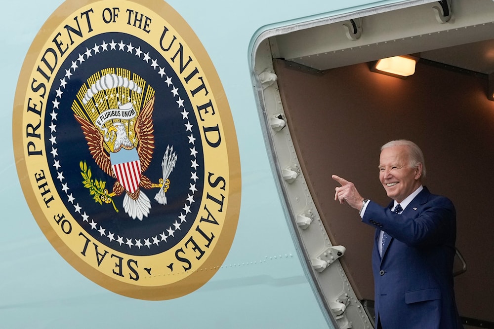 President Joe Biden arrives at Los Angeles International Airport, Tuesday, Feb. 20, 2024, in Los Angeles. (AP)