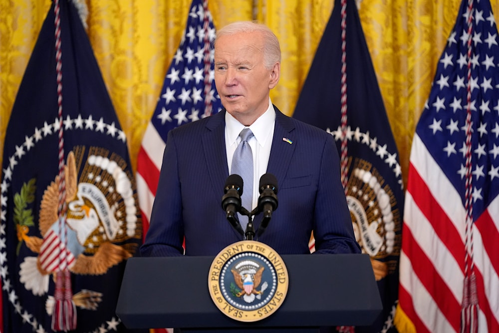 President Joe Biden speaks in the East Room of the White House, Feb. 23, 2024, in Washington. (AP)
