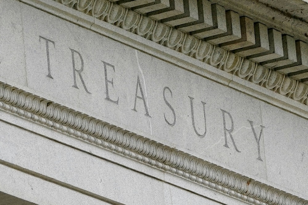 This May 4, 2021 file photo shows the Treasury Building in Washington. (AP)
