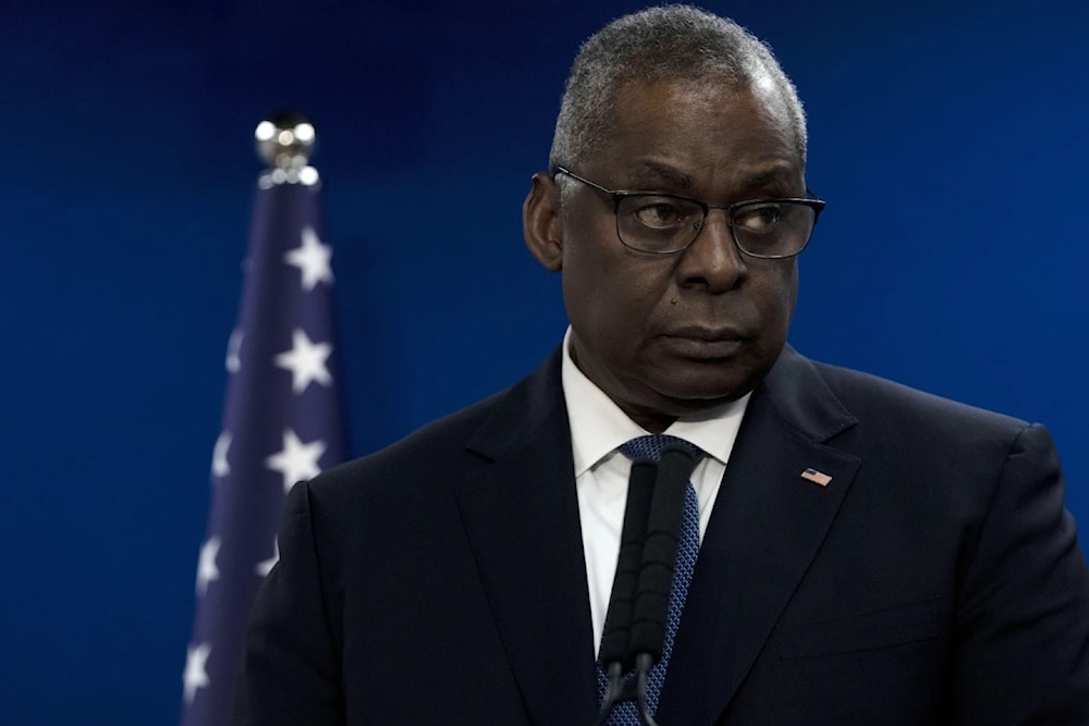 Secretary of Defense Lloyd Austin makes a statement in “Tel Aviv” on 18, 2023. (AP)