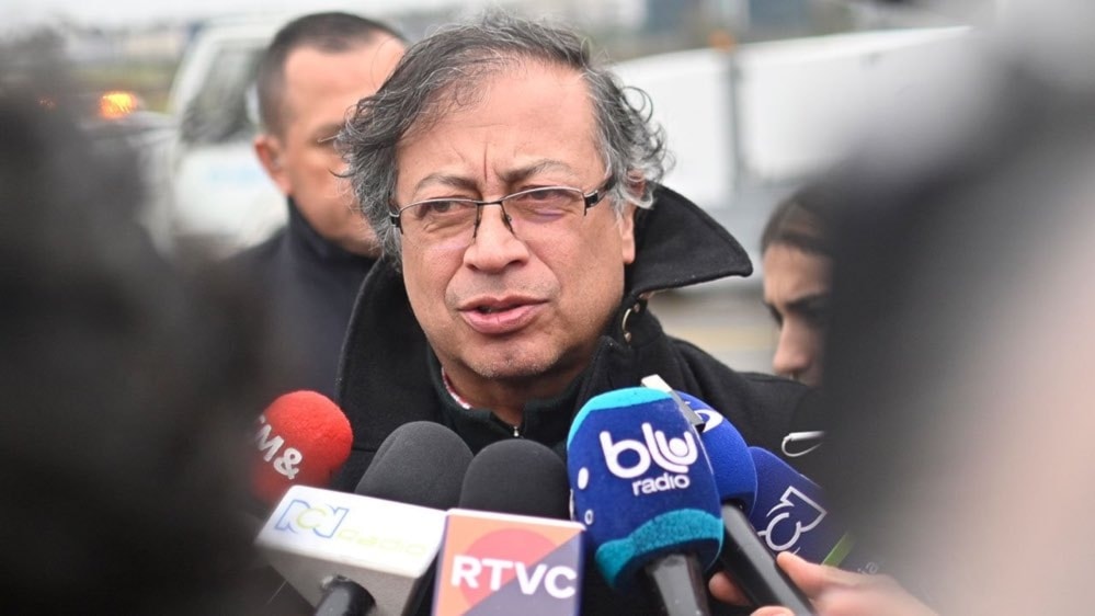Gustavo Petro, President of Colombia, upon arrival in Switzerland in January 2023. (Colombian Presidency)
