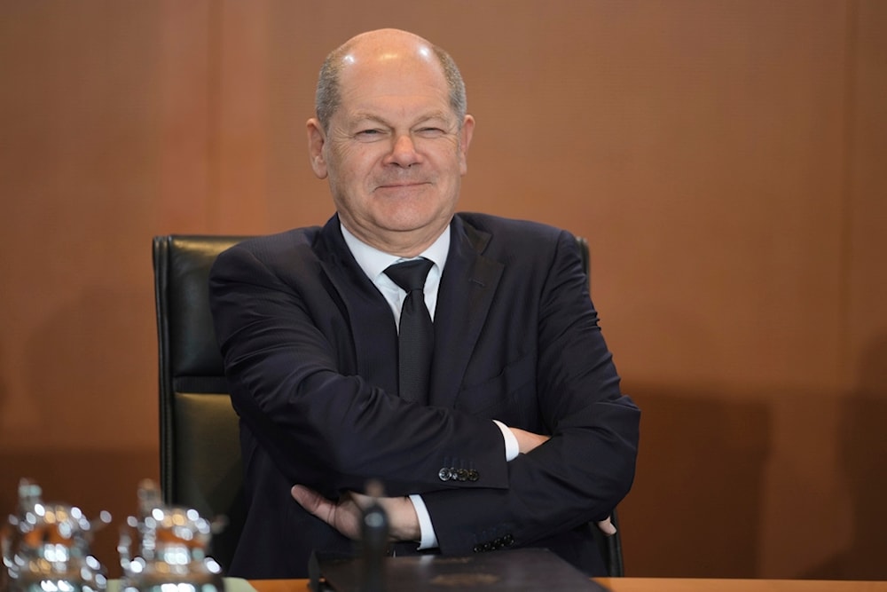 German Chancellor Olaf Scholz chairs the cabinet meeting of the German government at the chancellery in Berlin, Wednesday, Feb. 28, 2024. (AP Photo/Markus Schreiber)