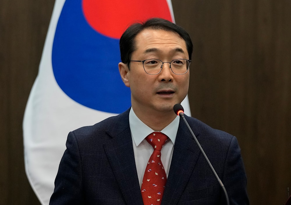 Kim Gunn, special representative for Korean Peninsula Peace and Security, speaks at the Foreign Ministry in Seoul, South Korea, Thursday, Jan. 18, 2024.(AP)