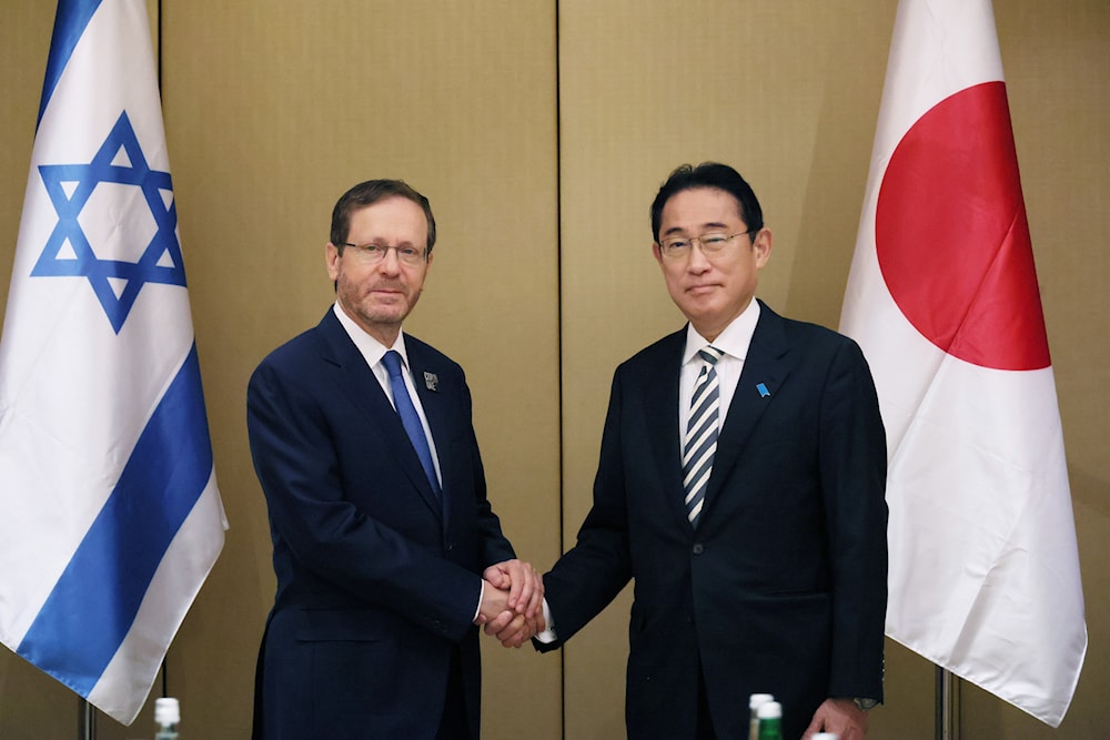 Japanese Prime Minister Fumio Kishida and Israeli President Isaac Herzog in December 2023 (PM Office of Japan)
