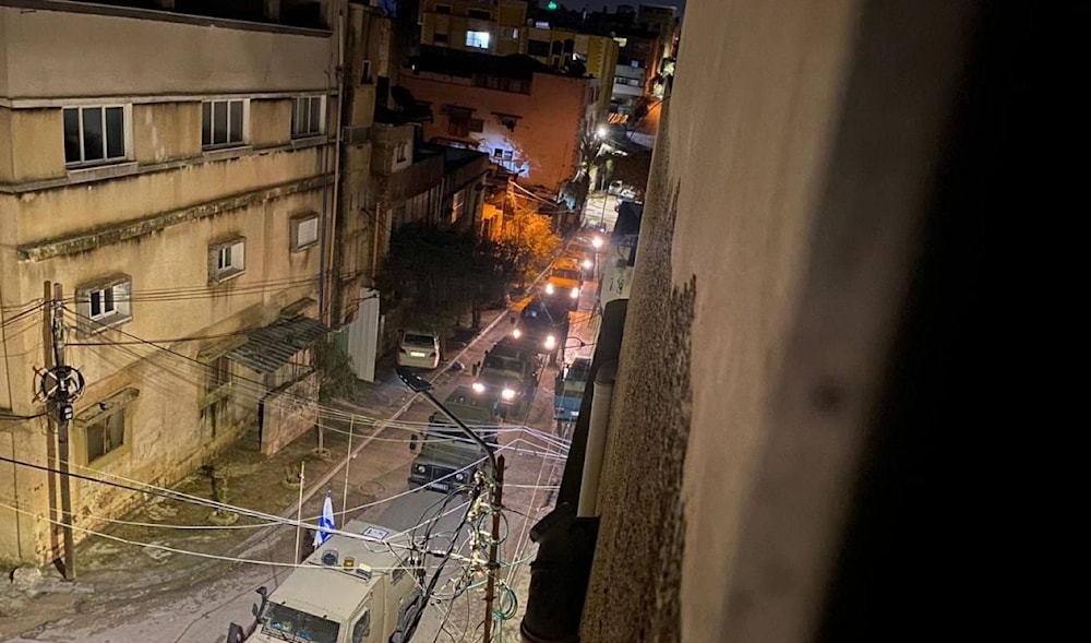 Scenes from the Israeli occupation forces raid on the neighborhood of Kafr Saba in the city of Qalqilya, occupied West Bank, Palestine, on February 7, 202. (Quds News Network)