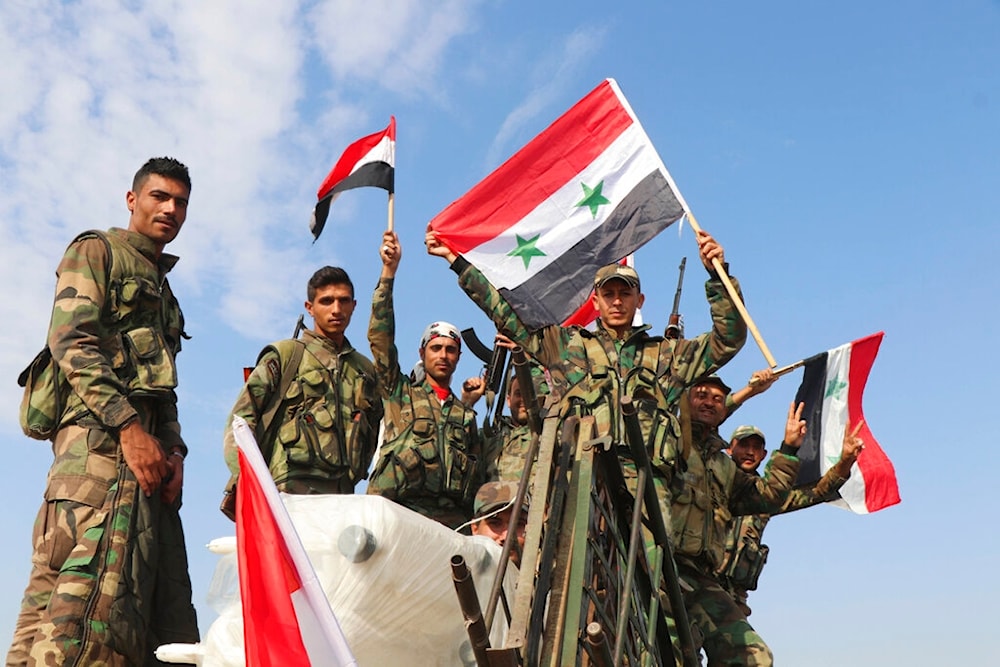Syrian Arab Army reinforcements arrive near the city of Ras al-Ayn, in the north of Syria, Saturday, Oct. 26, 2019. (AP)