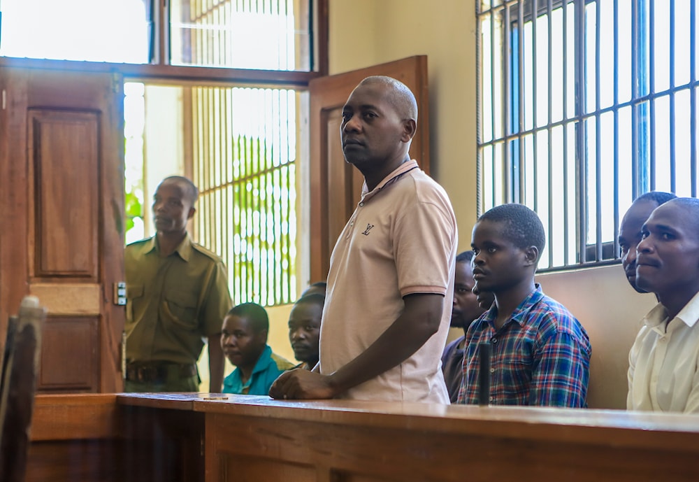 Paul Mackenzie appears at a court in Malindi, Kenya on Monday, April 17, 2023. (AP)