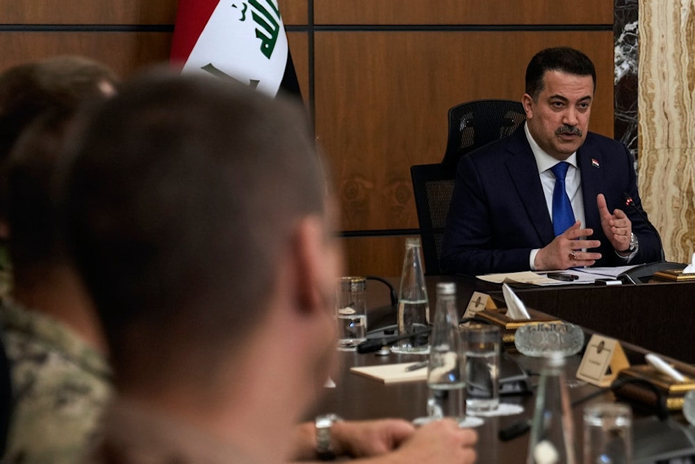 Iraqi Prime Minister Mohammed Shia al-Sudani, chairs the 1st session of negotiations between Iraq and the US to wind down the International Coalition mission in Baghdad, Iraq, Jan. 27, 2024. (AP)