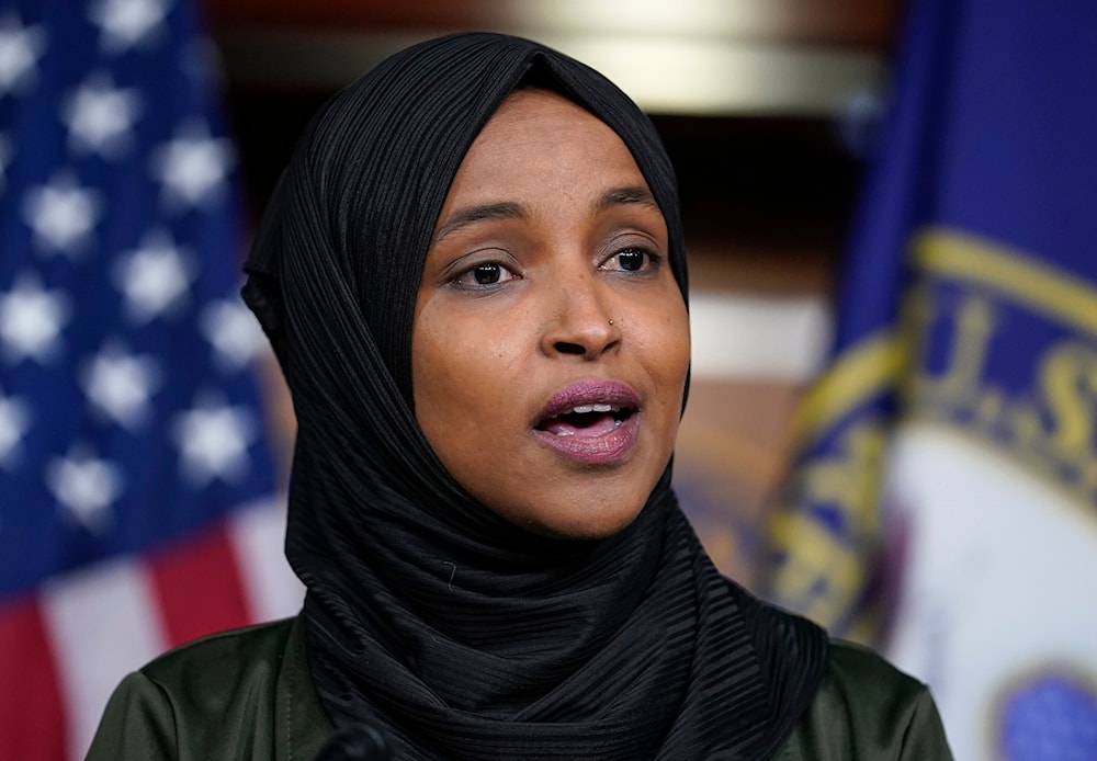 Rep. Ilhan Omar, D-Minn., speaks to reporters during a news conference at the Capitol in Washington, Nov. 30, 2021. (AP)