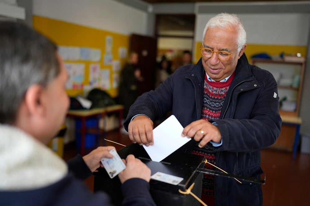 Portuguese caretaker Prime Minister Antonio Costa casts his ballot at a polling station in Lisbon, on Sunday, March 10, 2024.(AP)