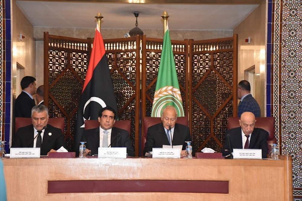 Menfi, Saleh, and Takala at the headquarters of the Arab League to facilitate dialogue among Libyan parties.