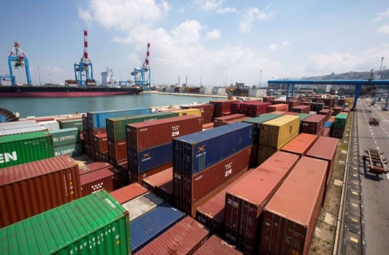 A file picture shows shipping containers at the Israeli port of Haifa. (AFP)