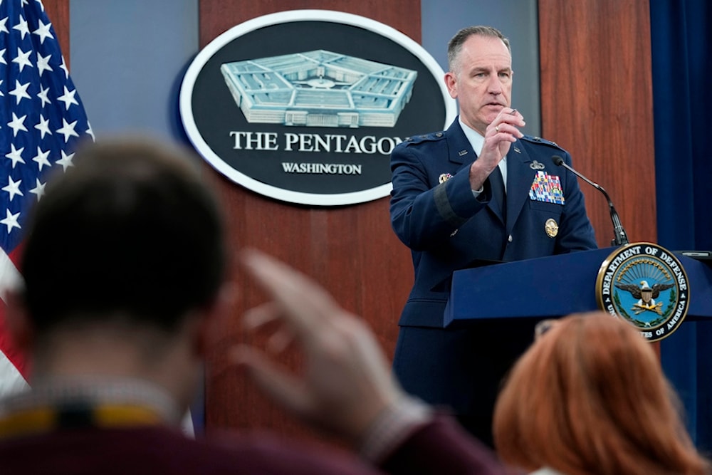 Pentagon spokesman Air Force Brig. Gen. Patrick Ryder speaks during a briefing at the Pentagon in Washington, Tuesday, March 5, 2024. (AP Photo/Susan Walsh)