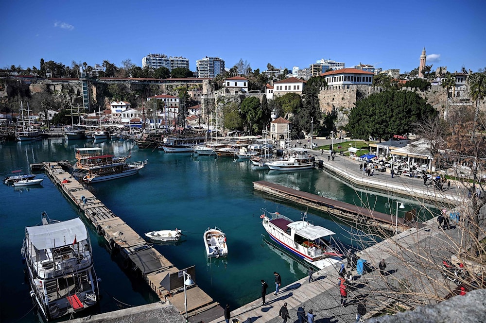 A general view of the Kaleici marina in Antalya, southern Turkey, March 12,2022. (AFP)