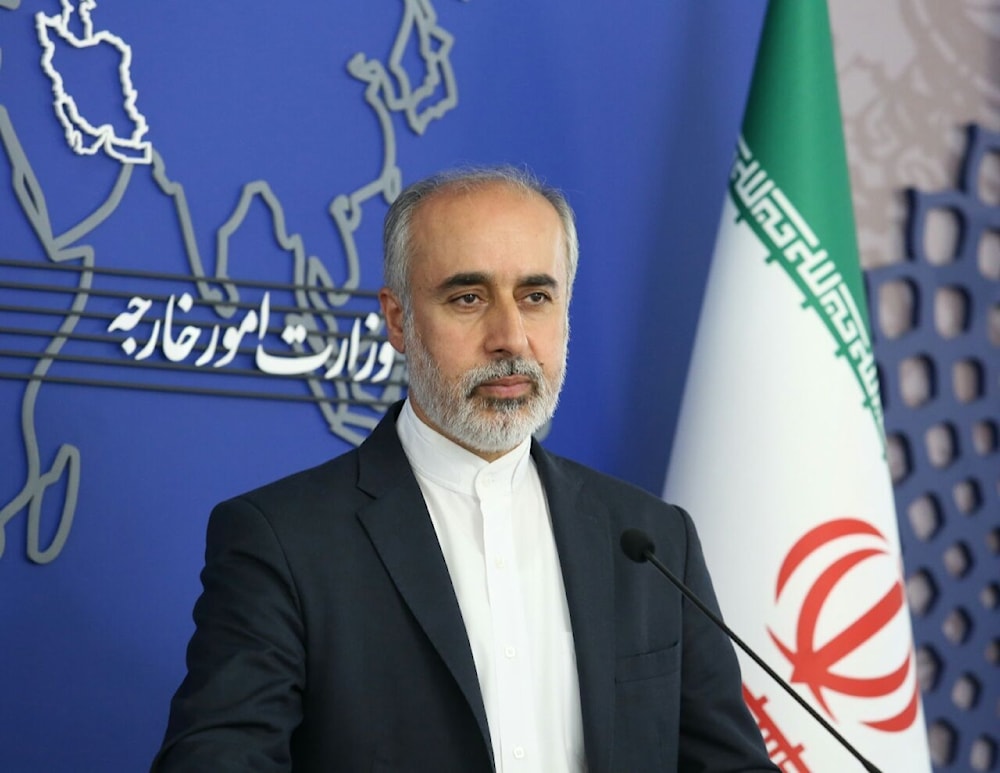 Iranian Foreign Ministry spokesperson Nasser Kanaani giving a speech on June 29, 2022. ( X/ @IRIMFA_SPOX)