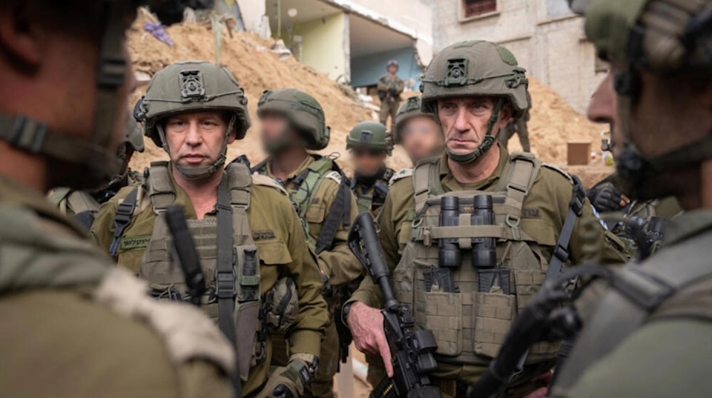 This handout picture released by the Israeli army on December 23, 2023 reportedly shows the Israeli army's Chief of the General Staff Herzi Halevi (C-R) during a situational assessment with Israeli army soldiers in Khan Yunis. (AFP)