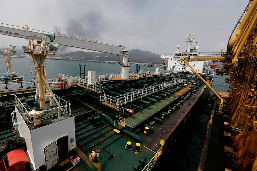 Iranian oil tanker Fortune is anchored at the dock of the El Palito refinery near Puerto Cabello, Venezuela, May 25, 2020. (AP)