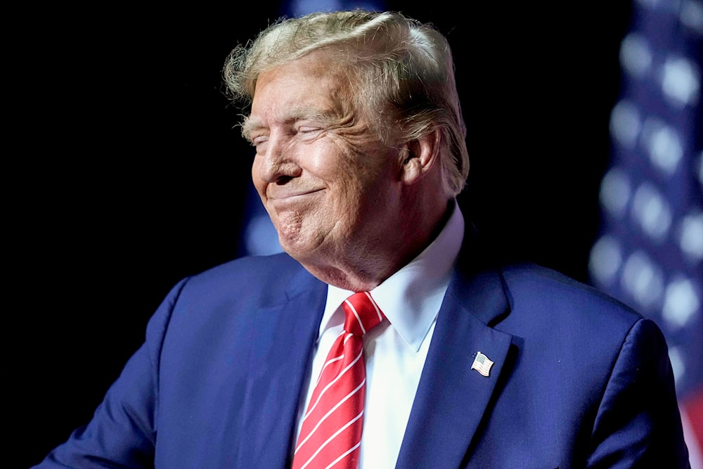 Republican presidential candidate former President Donald Trump speaks at a campaign rally Saturday, March 9, 2024, in Rome Ga. (AP)