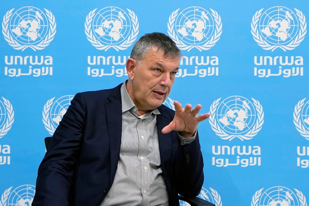 The Commissioner-General of the U.N. agency for Palestinian refugees, Philippe Lazzarini, speaks during an interview with The Associated Press at the UNRWA headquarters in Beirut, Lebanon, Wednesday, Dec. 6, 2023 (AP)