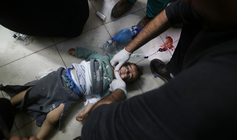 A Palestinian boy wounded in an Israeli strike is treated in a hospital in Rafah, Gaza Strip, Tuesday, March 20, 2024. (AP)