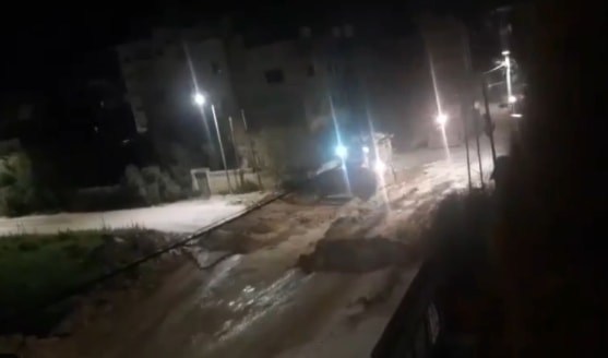 Footage of an Israeli vehicle raiding the city of Jenin in the West Bank. (Social Media)