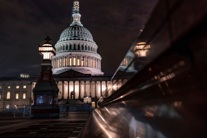 The capital is seen late September 26,2023 in Washington as lawmakers work to advance appropriations bills on the House floor (AP)