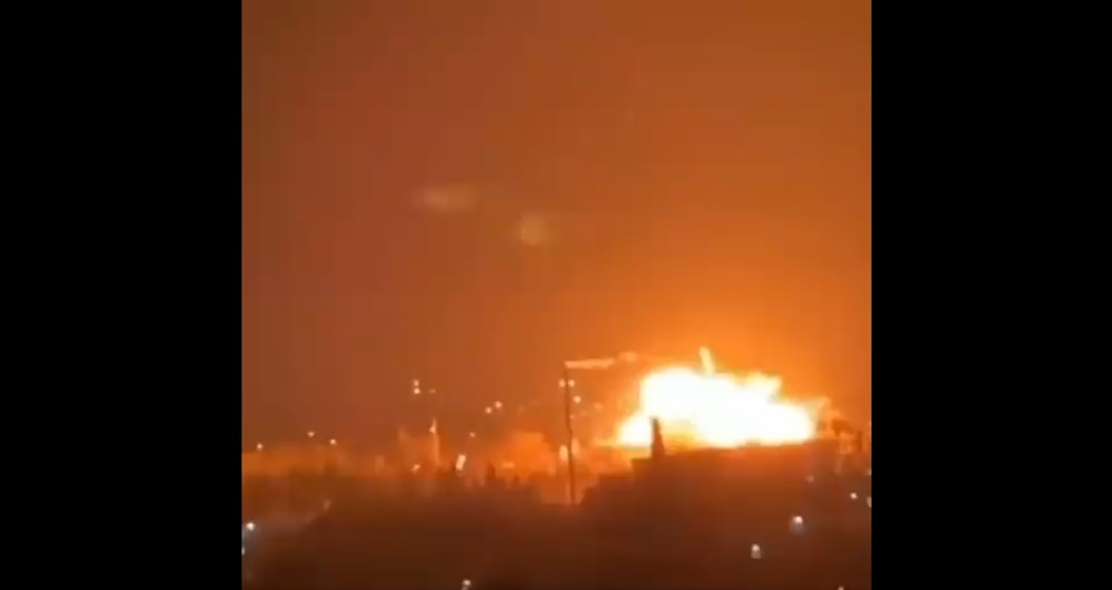 Moment a Ukrainian shell was recorded hitting the city. (Screengrab)