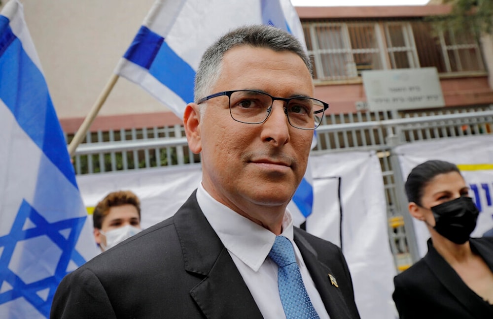 Member of Knesset Gideon Sa'ar in 'Tel Aviv', occupied Palestine, Tuesday, March 23, 2021. (AP)