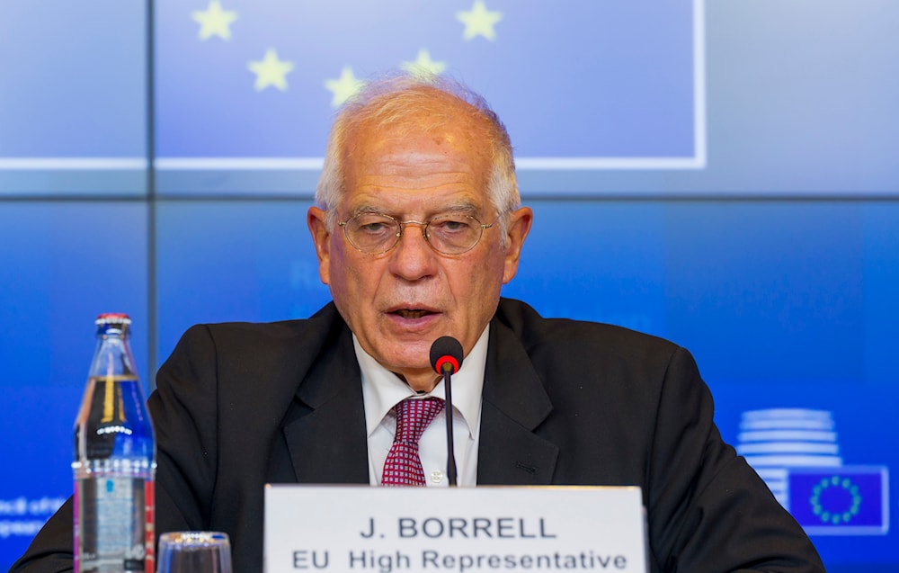 European Union foreign policy chief Josep Borrell speaks during a media conference after a meeting of EU foreign ministers at the European Council building in Luxembourg, Monday, Oct. 12, 2020. (AP)