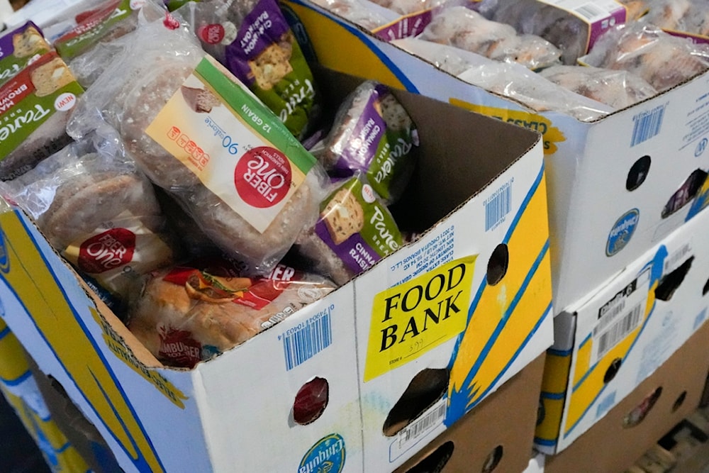 Recovered food is prepared to be distributed at a mobile food bank at Feeding Westchester in Elmsford, N.Y., Wednesday, Nov. 15, 2023. (AP)