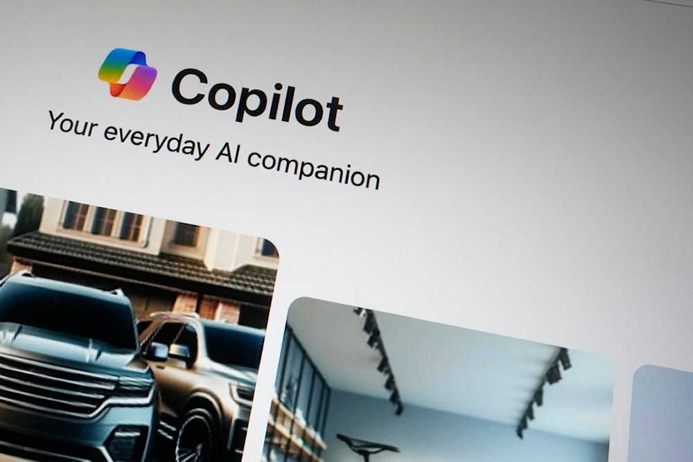  A Copilot page showing the incorporation of AI technology is shown in London, Tuesday, Feb. 13, 2024. (AP)