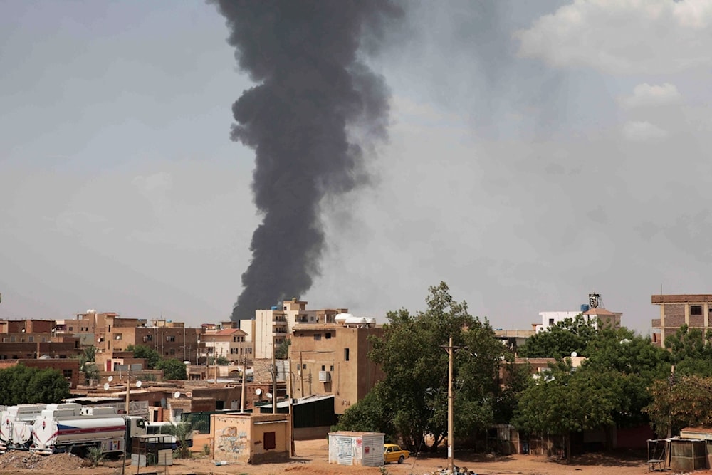 Smoke rises over Khartoum, Sudan, Thursday, June 8, 2023, as fighting between the Sudanese army and paramilitary Rapid Support Forces continues (AP)