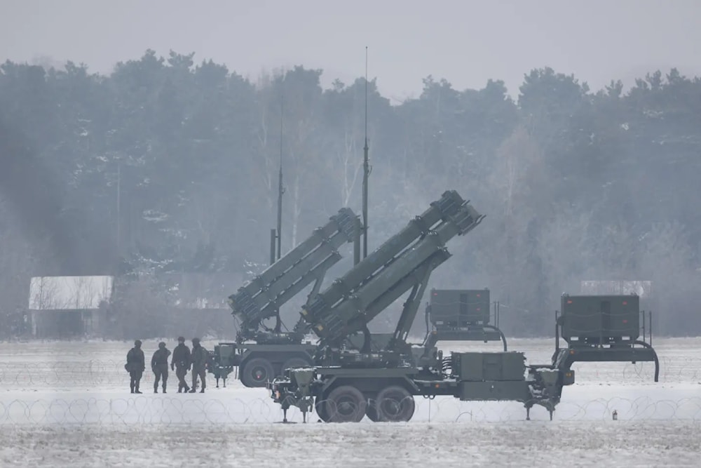 Patriot missile launchers acquired from the US last year are seen deployed in Warsaw, Poland on February 6, 2023. (AP)
