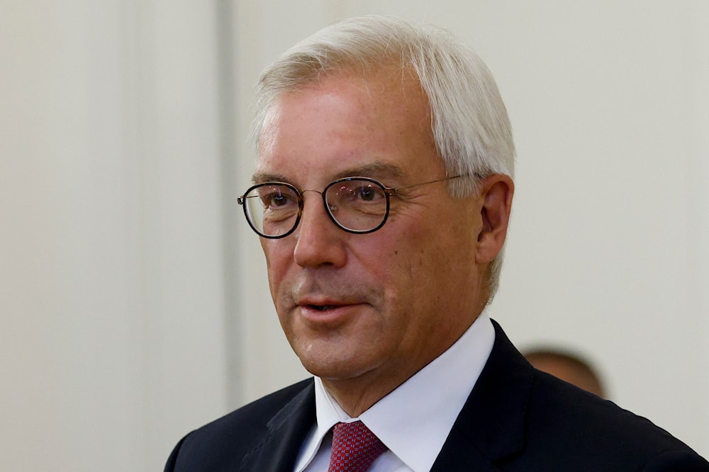 Russia's Deputy Foreign Minister Alexander Grushko looks on during a meeting with Turkish Foreign Minister Hakan Fidan in Moscow, Russia, Thursday, Aug. 31, 2023.(AP)