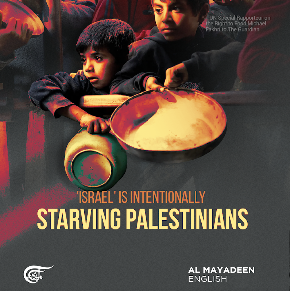 'Israel' is intentionally starving Palestinians