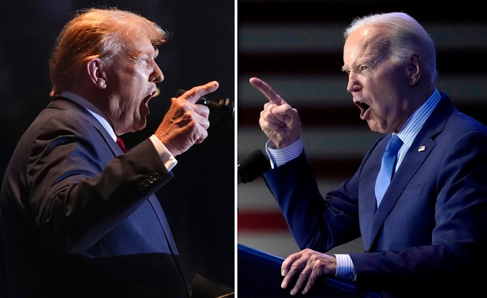 This combination of photos taken in South Carolina shows former President Donald Trump, left, on Feb. 24, 2024, and President Joe Biden on Jan. 27, 2024. (AP)