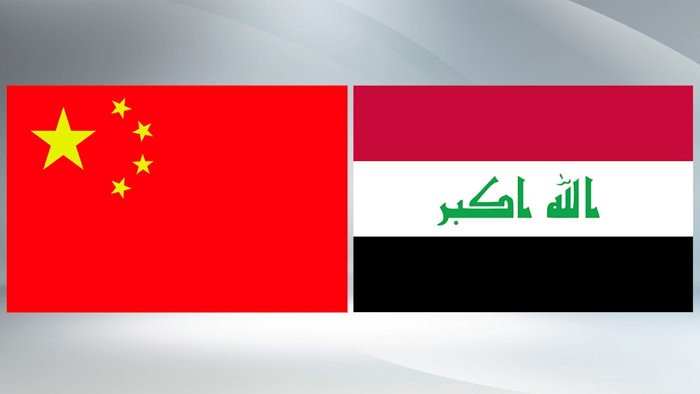 The flag of China and Iraq side by side (CGTN)