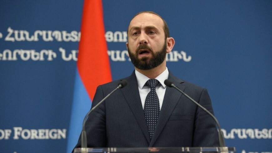 Armenian Foreign Minister Ararat Mirzoyan attends a joint press conference with his Russian counterpart following their talks in Yerevan on June 9, 2022.( AFP via Getty Images) 