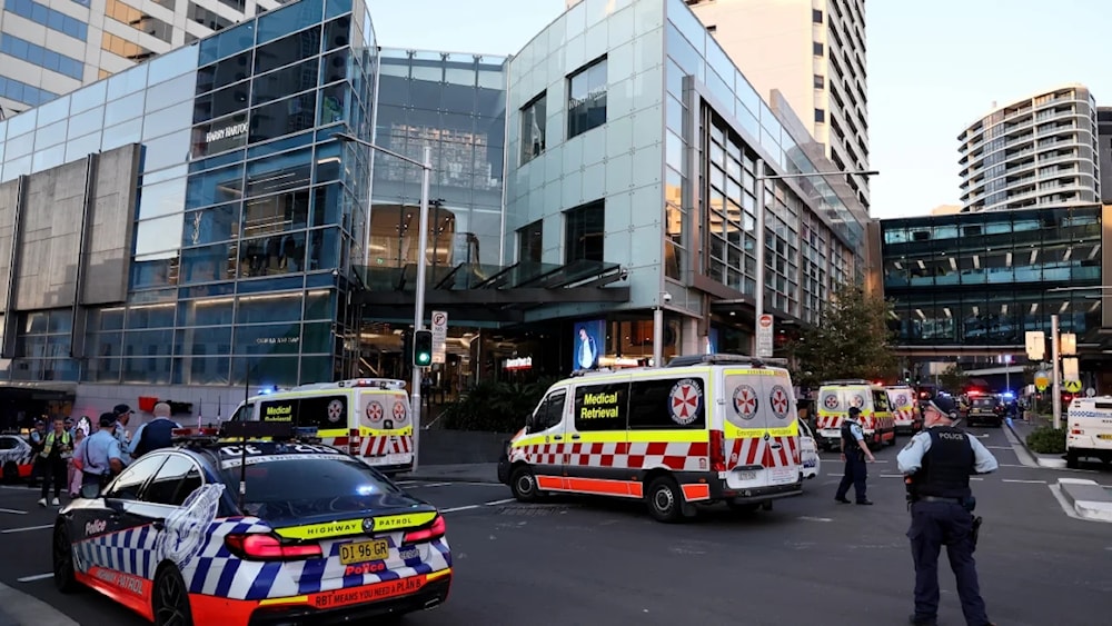 Police cordon off the Westfield Bondi Junction shopping mall after a stabbing incident in Sydney on April 13, 2024. (AFP)