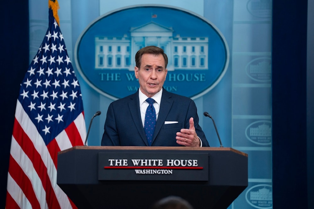National Security Council spokesman John Kirby speaks during a press briefing at the White House, Thursday, April 4, 2024, in Washington. (AP)