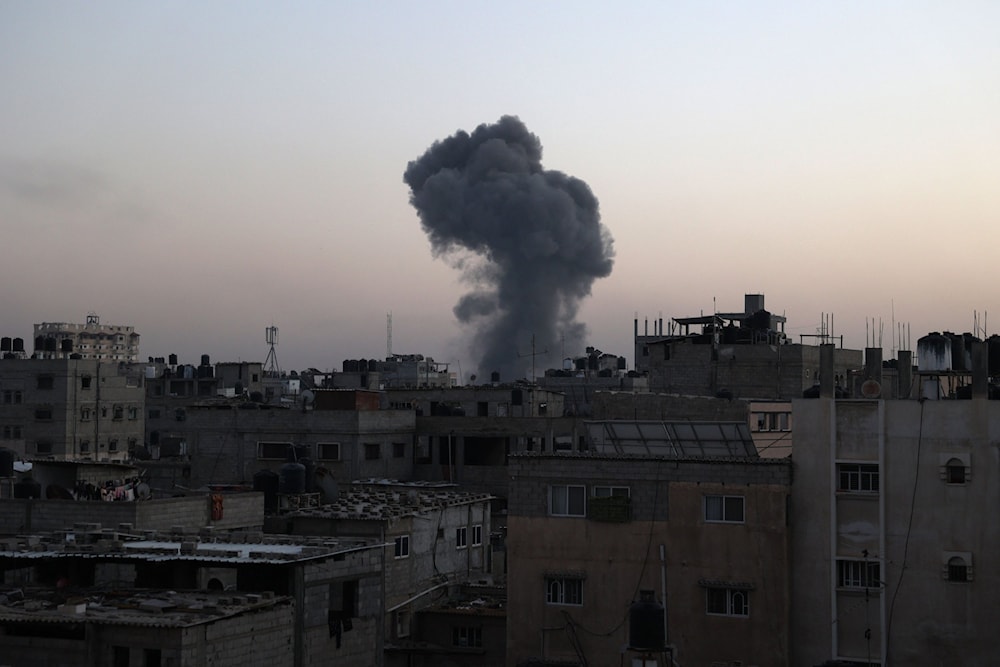 Smoke billows after an Israeli strike on Rafah, in the southern Gaza Strip, Palestine, April 4, 2024. (AFP)