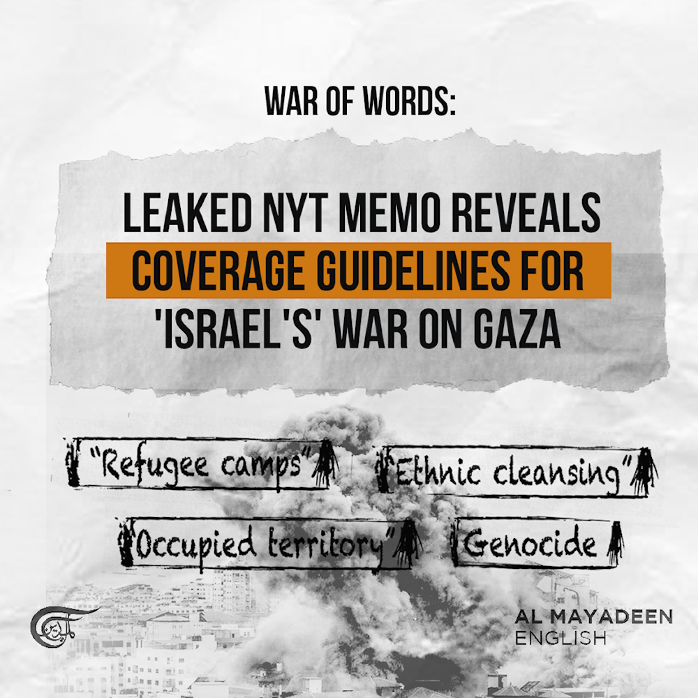 War of words: Leaked NYT memo reveals coverage guidelines for 'Israel's' war on Gaza