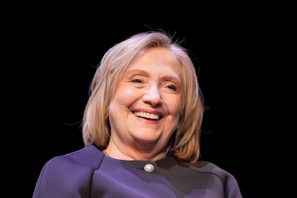 Former U.S. Secretary of State Hillary Clinton laughs as she attends an event named 'A Special Evening with Hillary Clinton' of the Cinema For Peace Foundation in Berlin, Germany, Monday, Feb. 19, 2024. (AP)