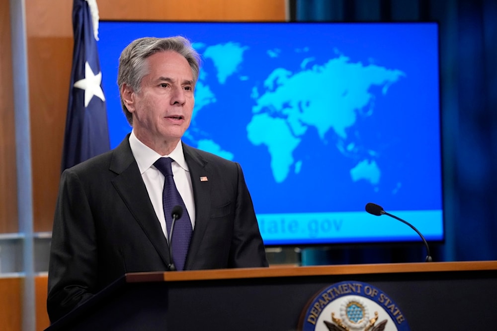 Secretary of State Antony Blinken speaks about the recently released 2023 Country Reports on Human Rights Practices during a briefing at the State Department in Washington, Monday, April 22, 2024. (AP)