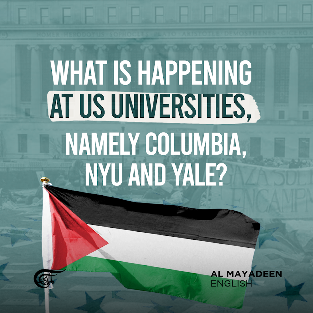What is happening at US universities, namely Columbia, NYU and Yale? 