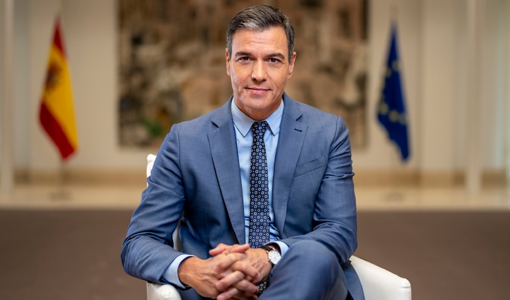 Spain's Prime Minister Pedro Sanchez poses for a portrait after an interview with The Associated Press at the Moncloa Palace in Madrid, Spain, June 27, 2022. (AP)