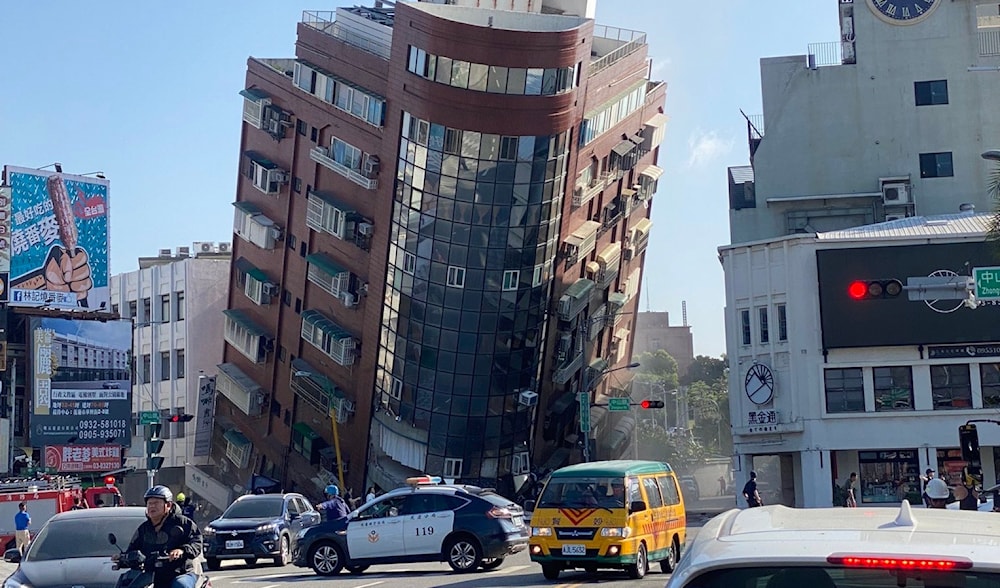 A collapsed building in Taiwan following the earthquake on April 3, 2024 (Social Media)
