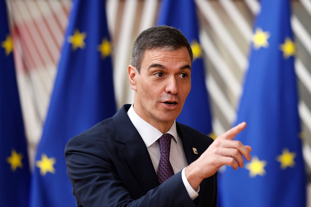 Spain's Prime Minister Pedro Sanchez arrives for a EU Summit in Brussels, Thursday, March 21, 2024. (AP)